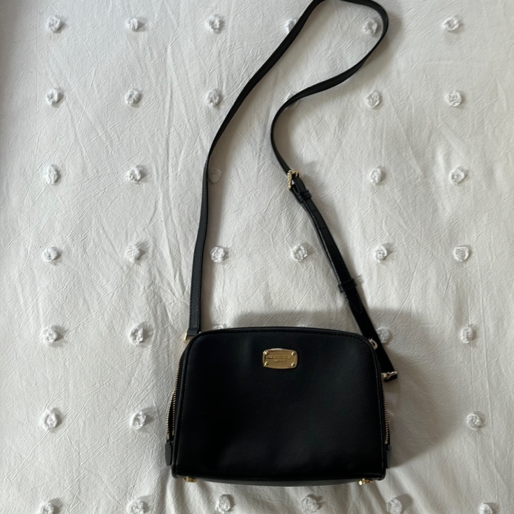 Michael Kors small black leather crossbody